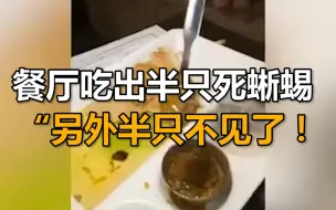 Download Video: 男子在印度一家餐厅吃出半只死蜥蜴 大喊：“另外半只不见了！”