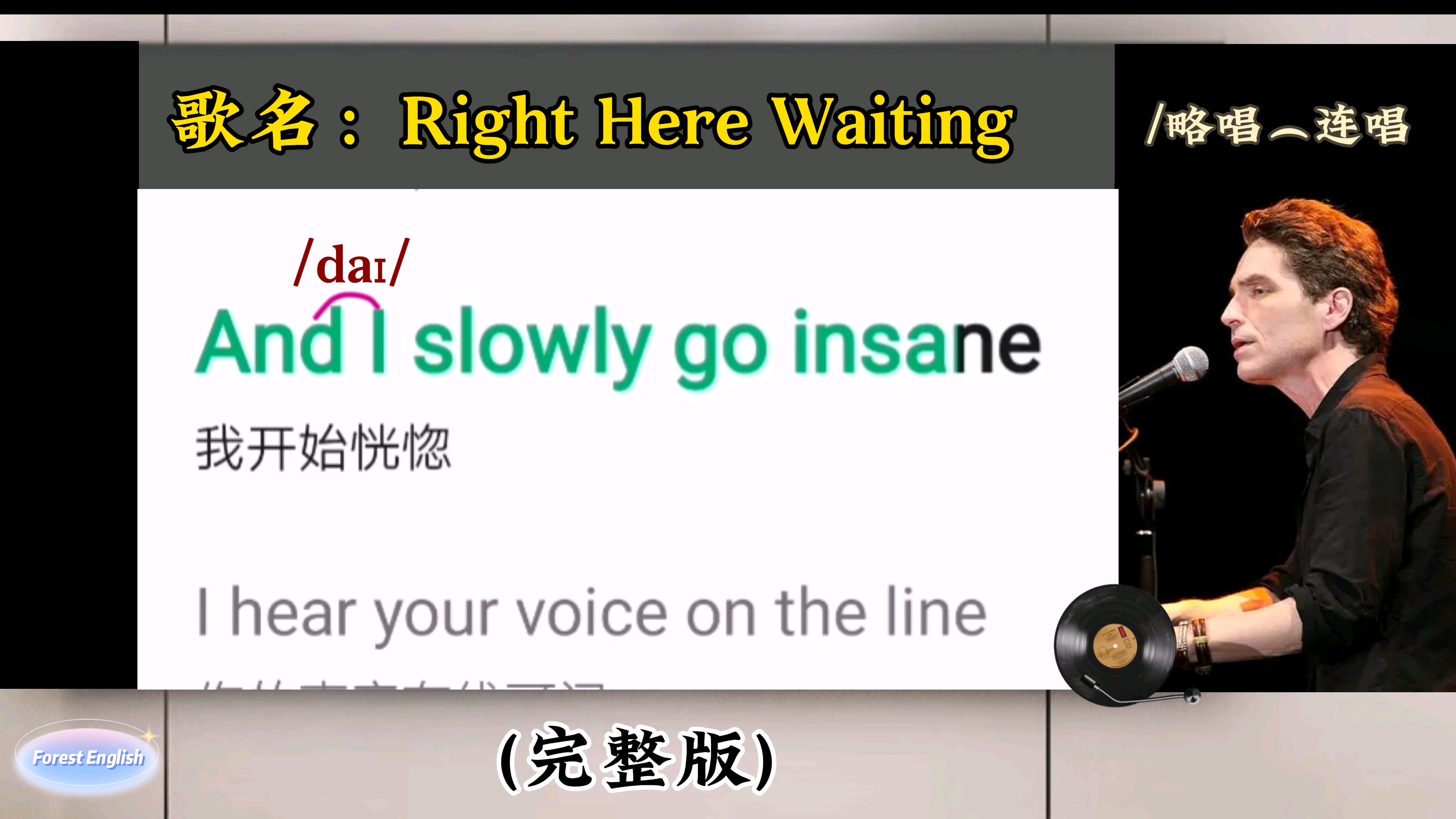 [图]英文歌，right here waiting教唱