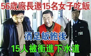 下载视频: 辽宁56岁厂长邀15名女子吃饭，酒足饭饱后，15人被冲进下水道#大案纪实#刑事案件#案件解说