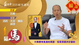 苏民峰2025年生肖马运程