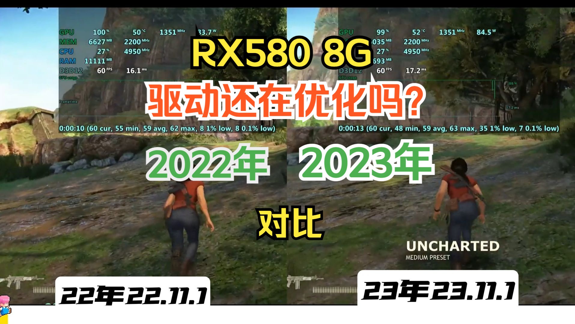 AMD神卡rx580这两年驱动还在优化?多款3A游戏测试哔哩哔哩bilibili