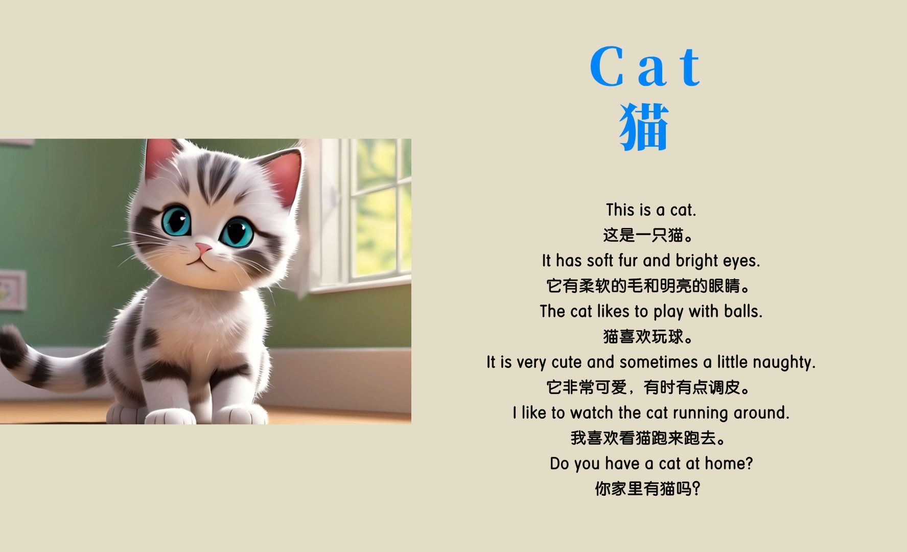 少儿小学英语,每日听读|猫|多听多练是关键!