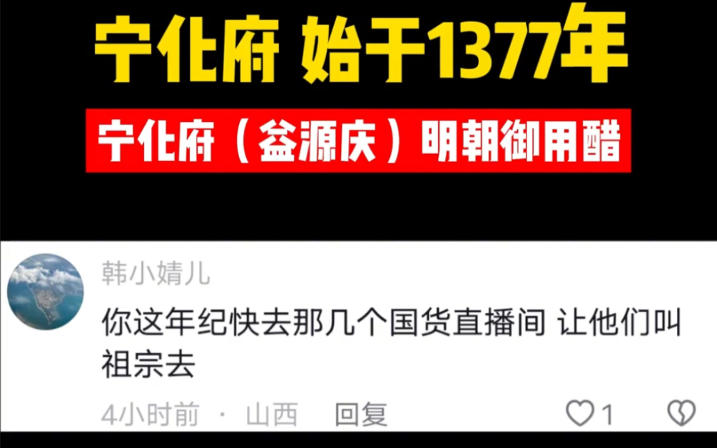 祖宗级的御用醋都被炸出来了,宁宁始于明朝洪武年间,距今已有646年哔哩哔哩bilibili