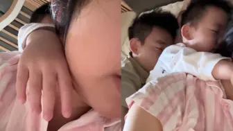 Download Video: 父子俩非缠着妈妈一起睡，妈妈醒来直呼喘不上气，扭头一看太无语