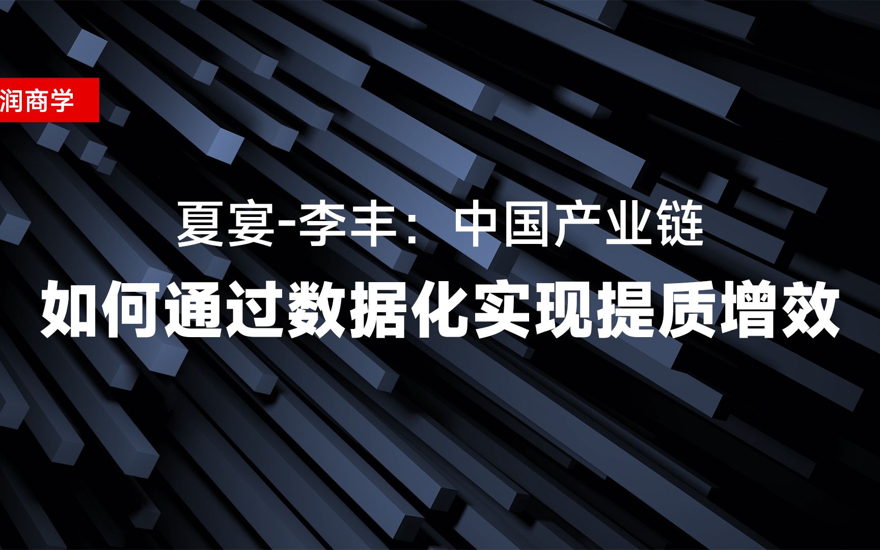 夏宴李丰:中国产业链如何通过数据化实现提质增效哔哩哔哩bilibili