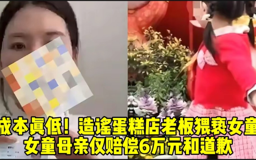 [图]成本真低！造谣蛋糕店老板猥亵女童，女童母亲仅赔偿6万元和道歉