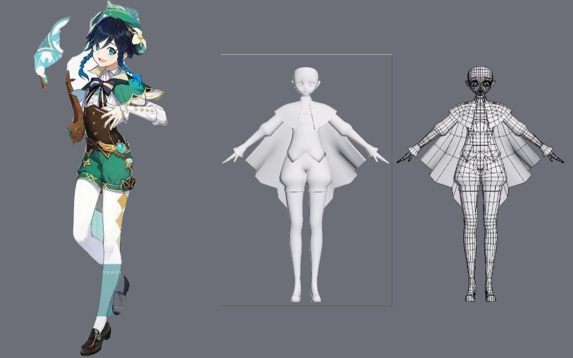 3dmax人物建模从拉box开始教你超详细的游戏角色温迪建模教程