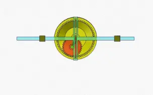 机械原理动画第210集：C点与A点重合时的导杆-行星齿轮组合机构