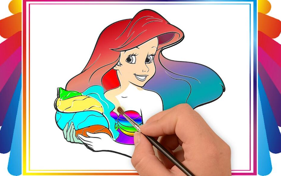 可爱美人鱼亲子教育动画卡通色彩儿童童年画画