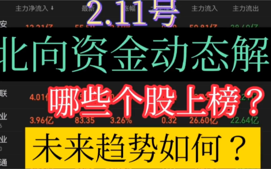 2.11号北向资金动态解析,哪些个股上榜?未来趋势如何?哔哩哔哩bilibili