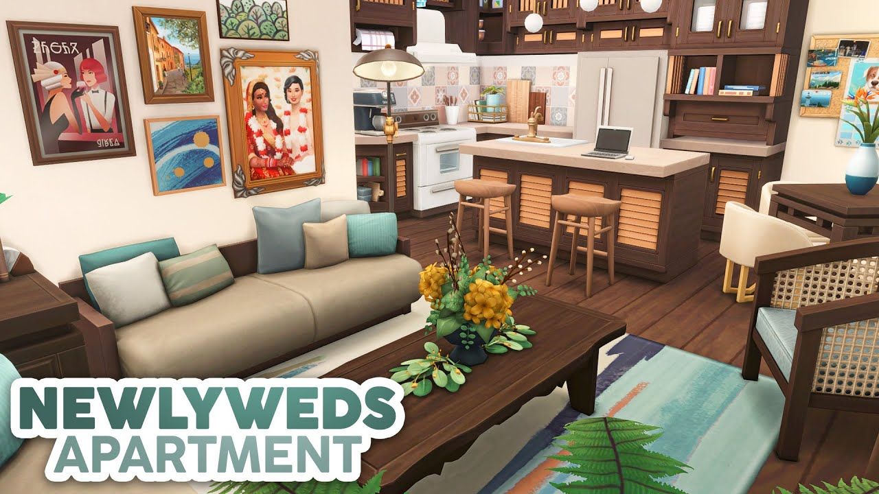 模拟人生4速建搬运:新婚夫妇公寓Newlyweds Apartment ⧸⧸ The Sims 4 : Apartment Renovation单机游戏热门视频