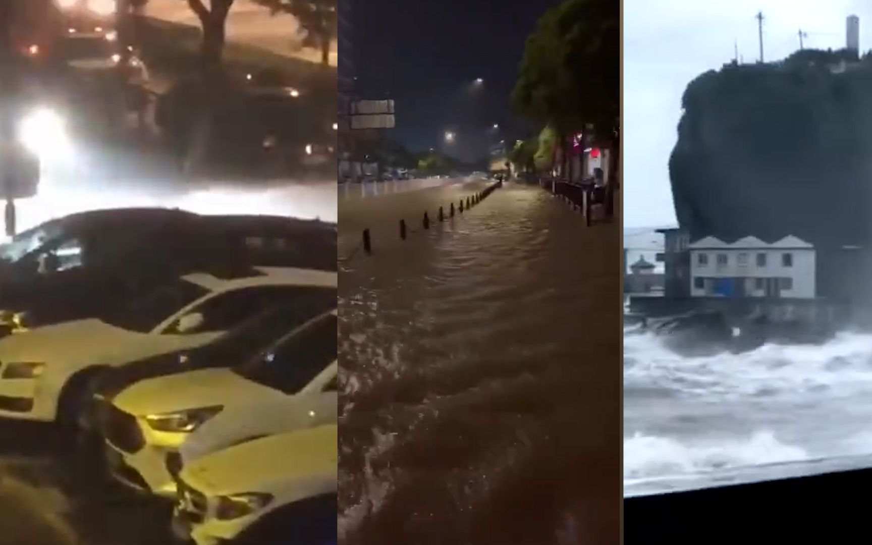 台风导致浙江舟山深夜出现海水倒灌 马路成河 干部群众合力抗灾!哔哩哔哩bilibili