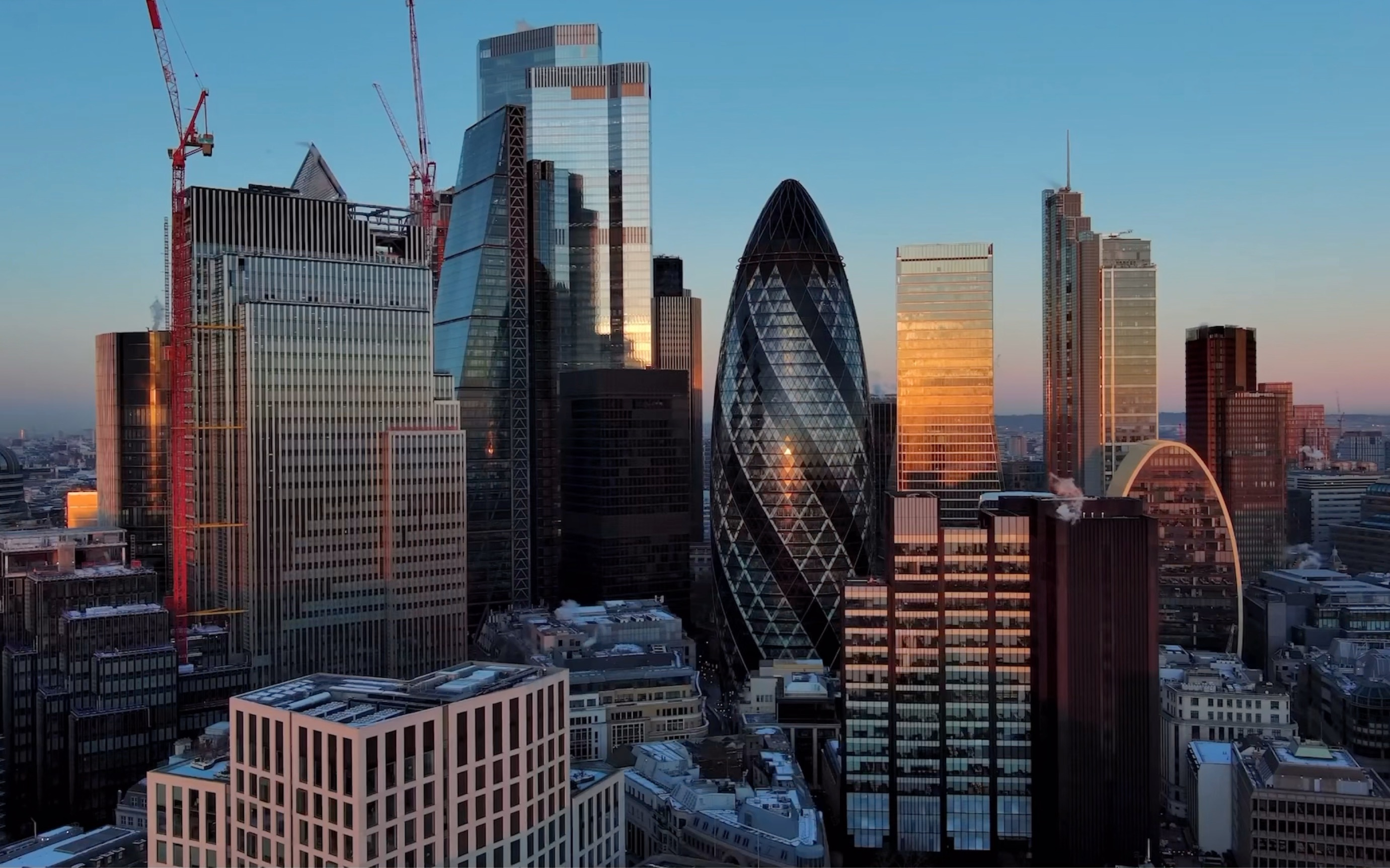 航拍伦敦金融区 london financial district