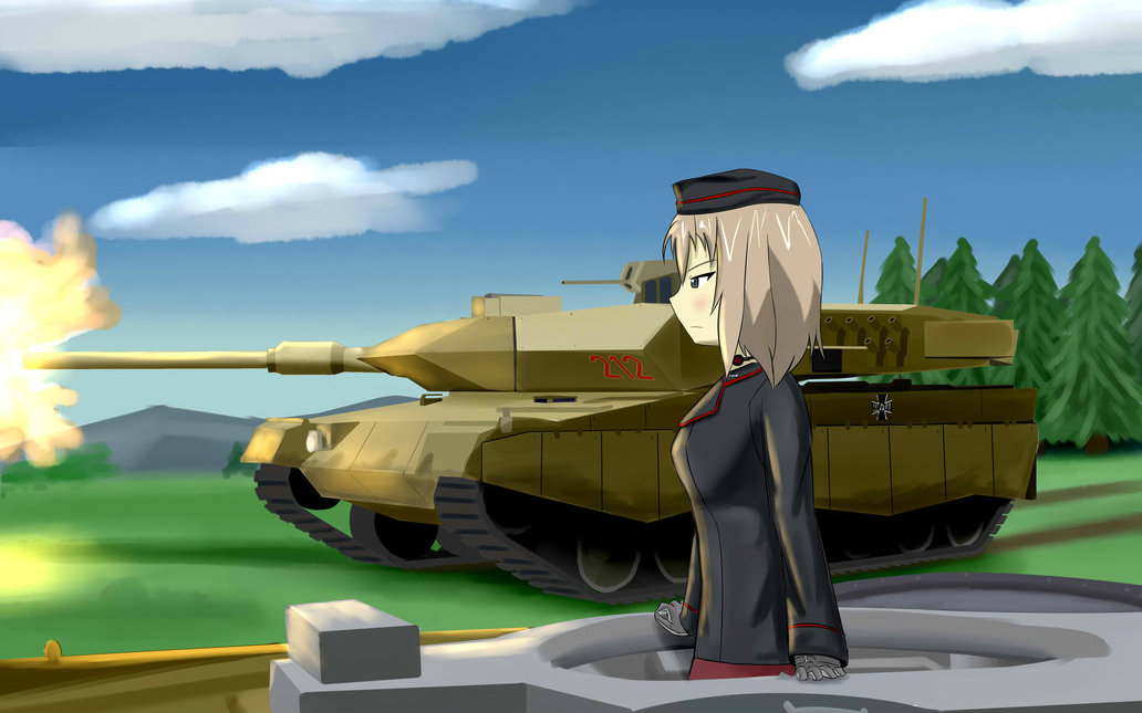 少女和战车德国妹子体验豹二坦克