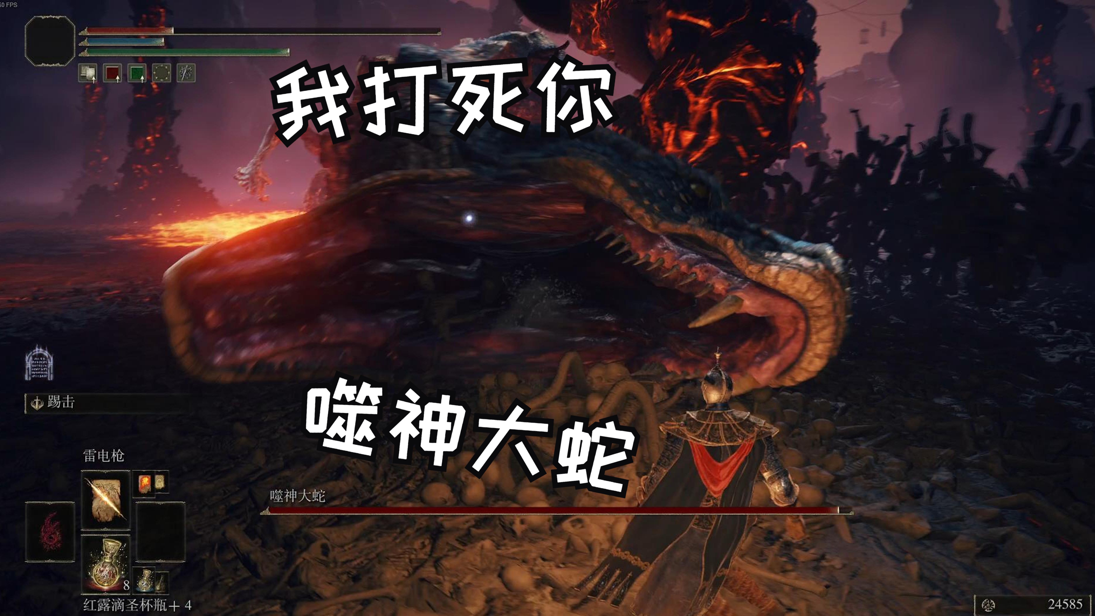 【艾尔登法环】噬神大蛇被一位情绪稳定的勇者讨伐了