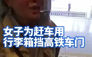 Download Video: 女子为赶车用行李箱挡高铁车门：当时脑子没想那么多，只想着赶车