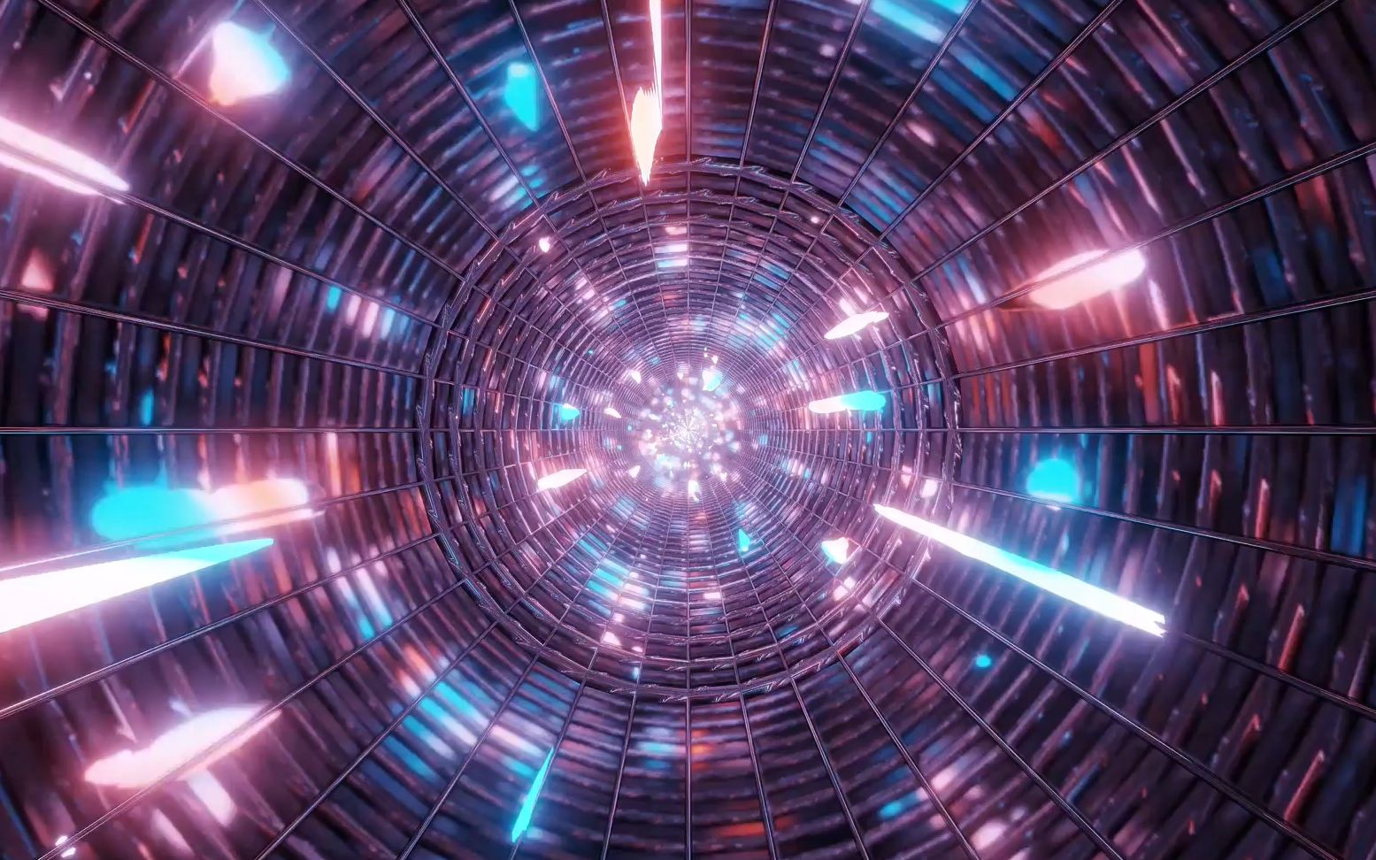 a154超高清画质紫色蓝色多彩灯光光环光管三维空间穿梭炫酷光线灯光效