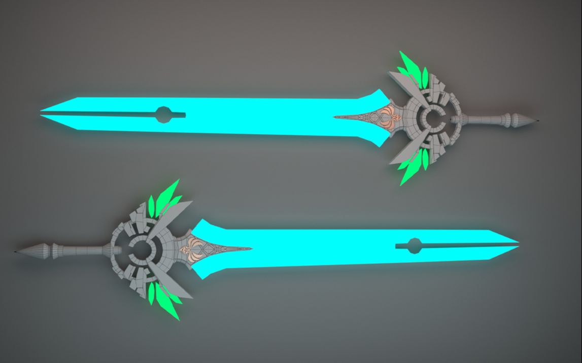 【3dmax建模】零基础入门练手武器原神"天空之傲"制作教学