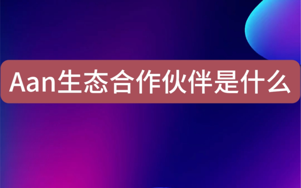 aan生态合作伙伴是什么