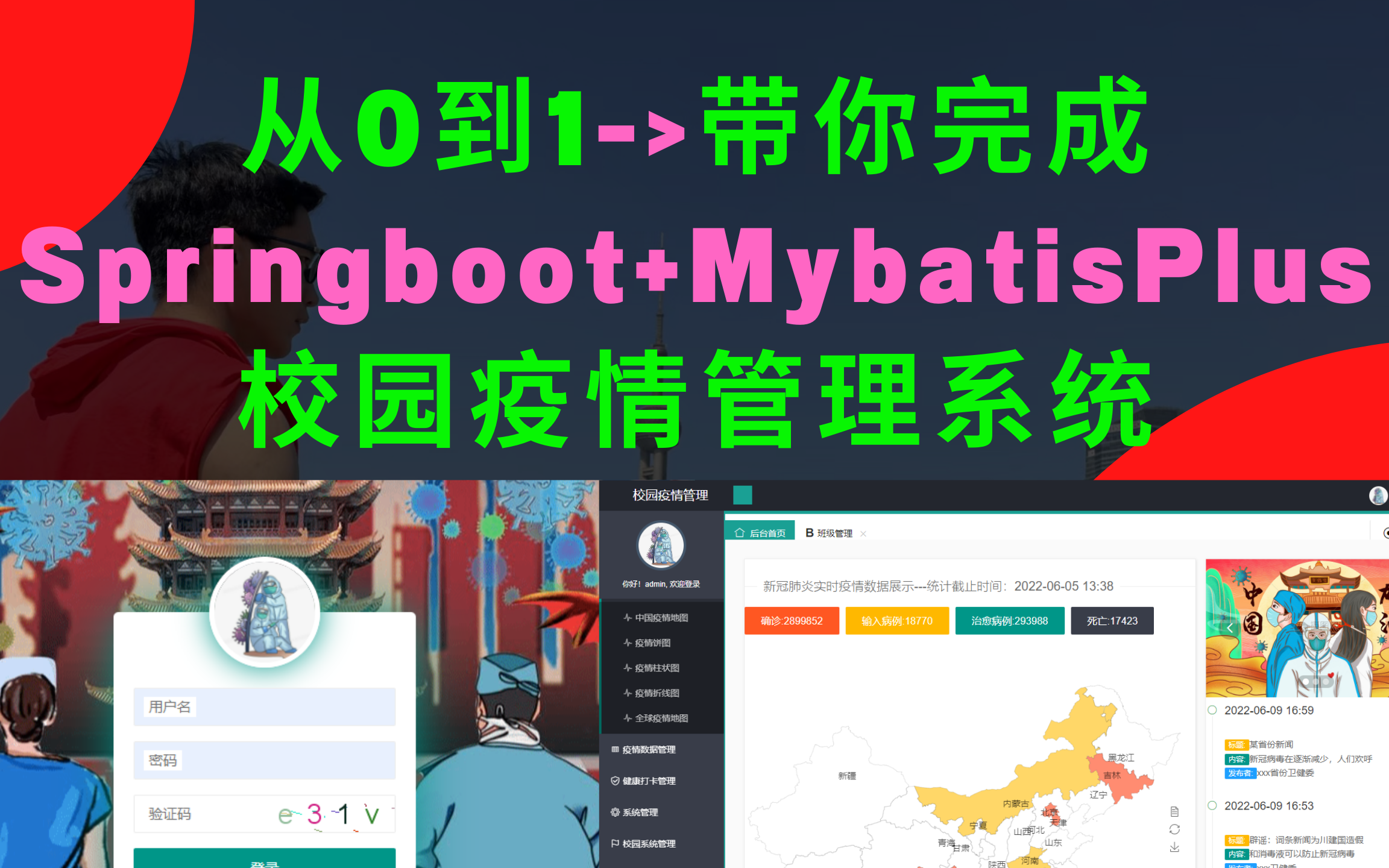 [图]【从0到1】带你完成Springboot+MybatisPlus+Echarts+Mysql的校园疫情管理系统