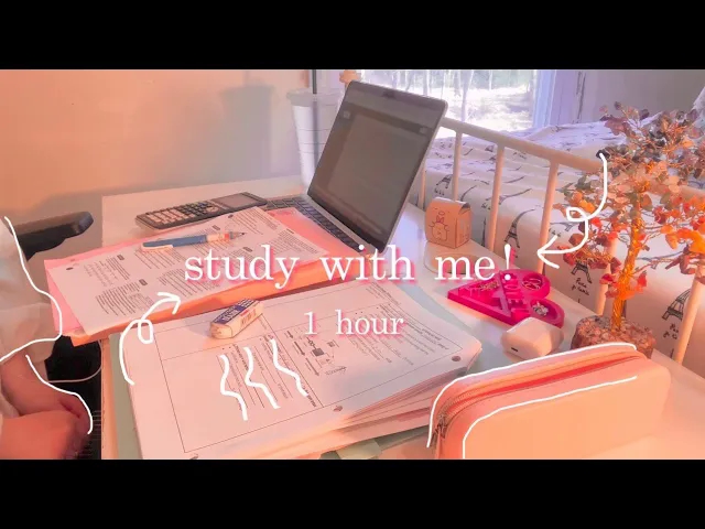 【Kelly He】Study with Me|和美国高中生学习1h|居家学习|实时学习|背景噪音+chill jazzhop bgm哔哩哔哩bilibili