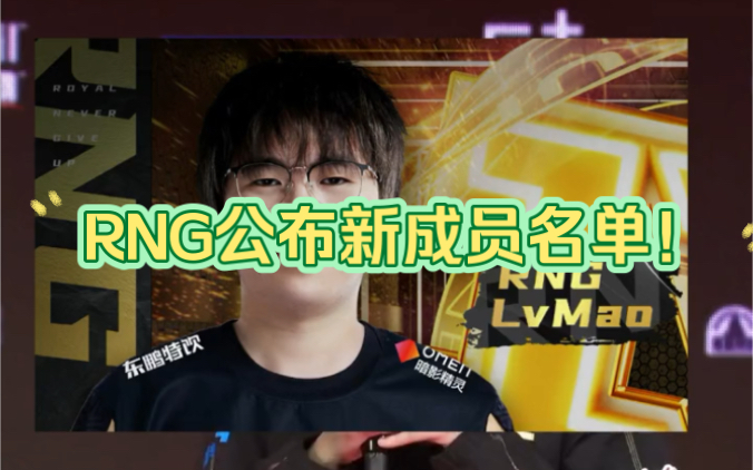 rng战队新成员名单,RNG电子竞技俱乐部LOL夏季赛新名单英雄联盟