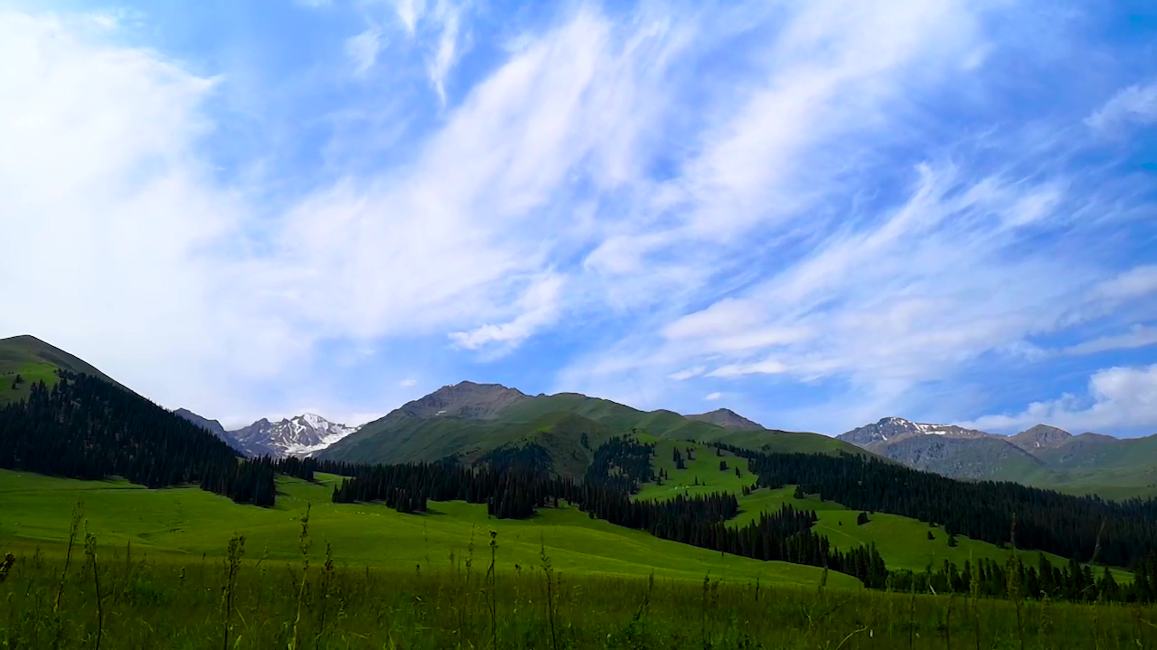 华为p20pro延时摄影 —— 草原与雪山