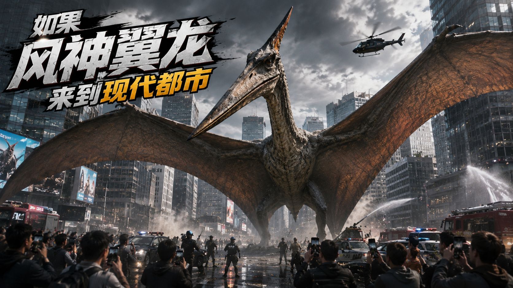 如果史前天空霸主风神翼龙来到现代都市会发生什么！