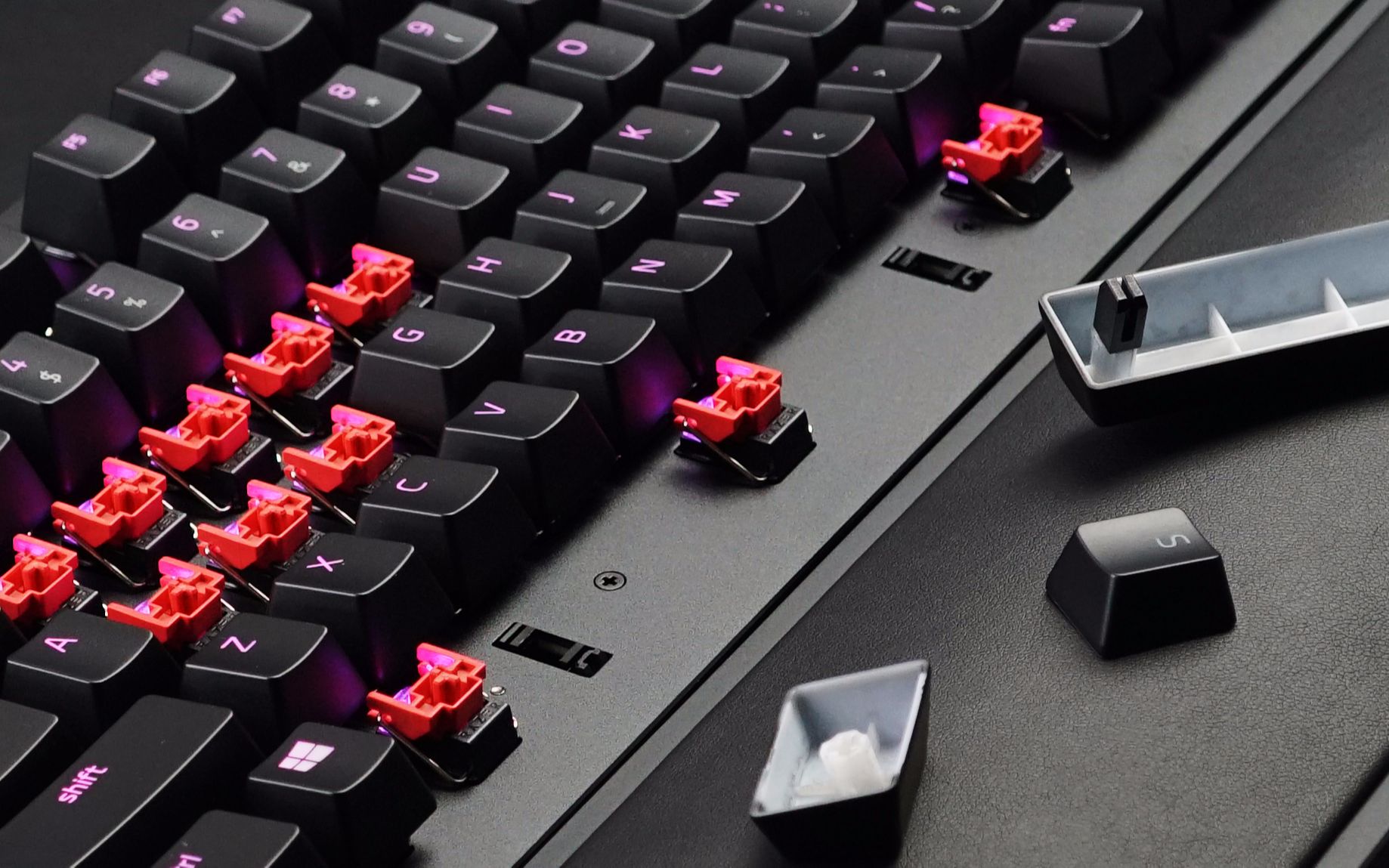 雷蛇猎魂光蛛精英版线性光轴机械键盘灯效