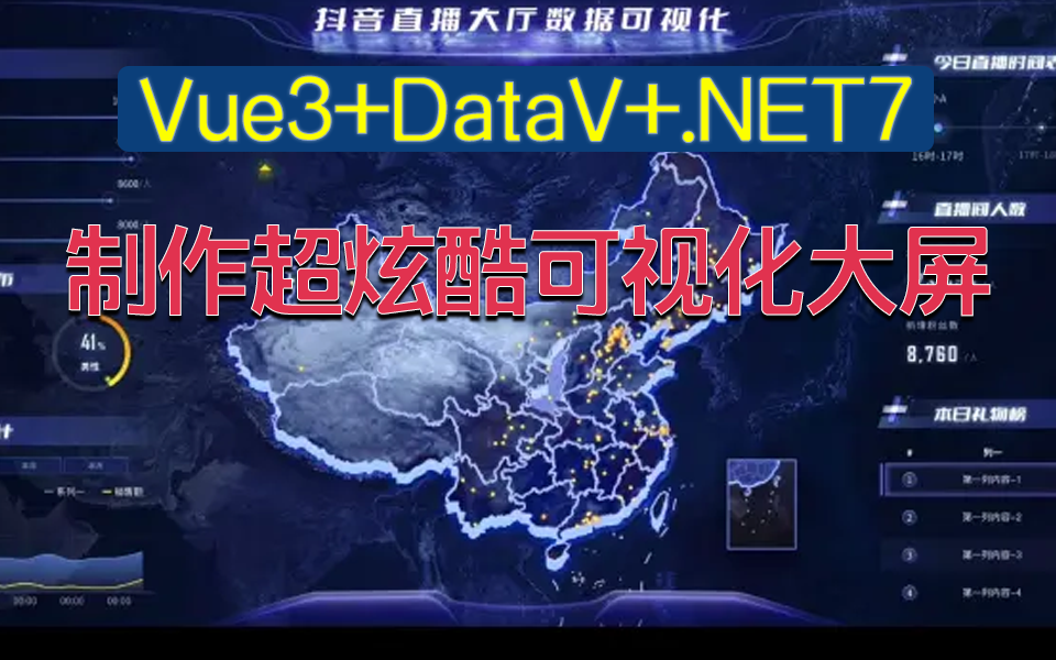 【2023】超炫酷的可视化大屏,Vue3+DataV+.NET7超炫Web大屏项目(.NET Core/智慧大屏/数据可视化)手把手教程+源码公开B1119哔哩哔哩bilibili