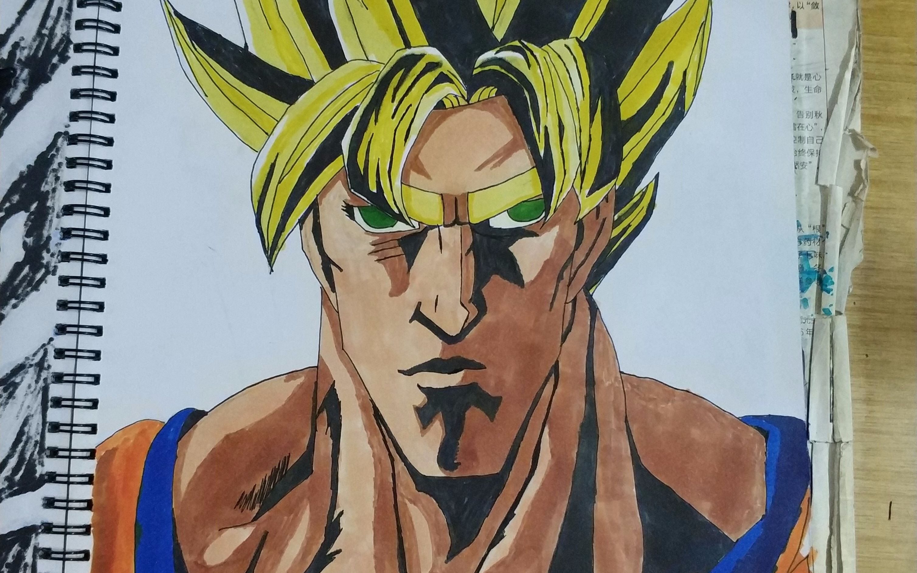 用北斗神拳的画风画孙悟空