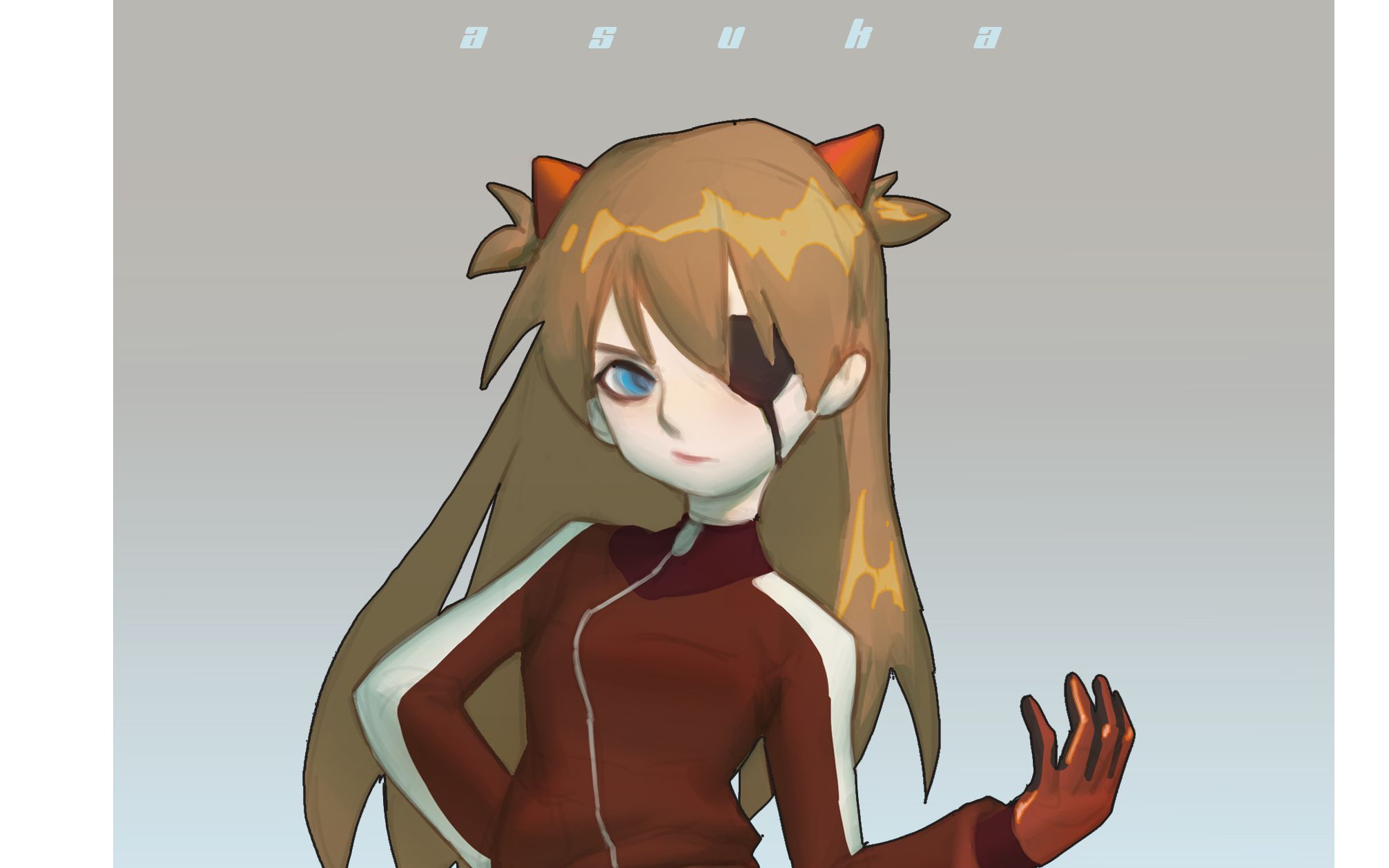 【绘画教程】教你如何用ao画法画一个可爱的明日香