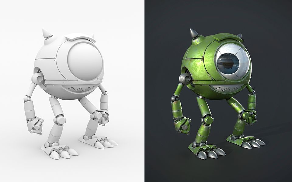 【3dmax】3d游戏模型次世代写实机器人制作案例详解