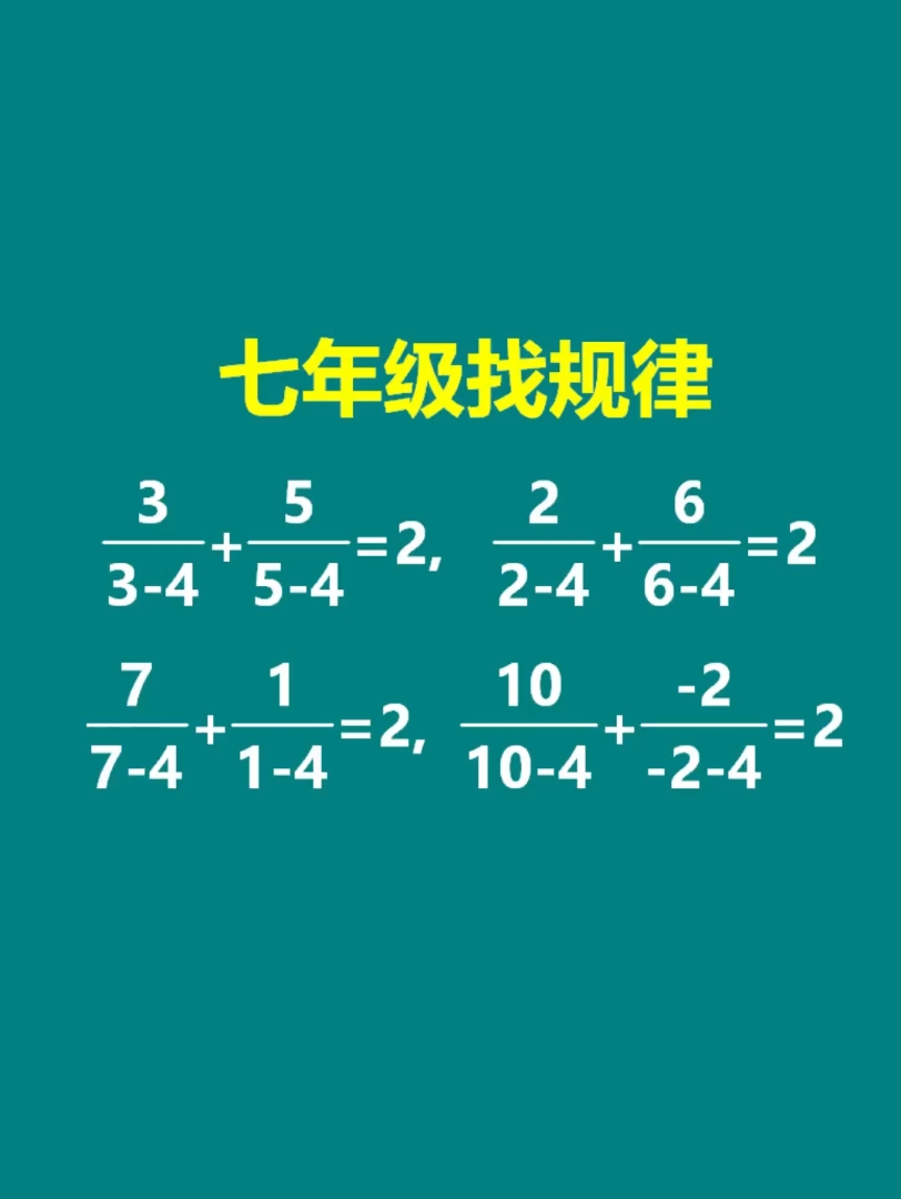 [图]七年级找规律，观察、猜想、尝试、验证一个不能少