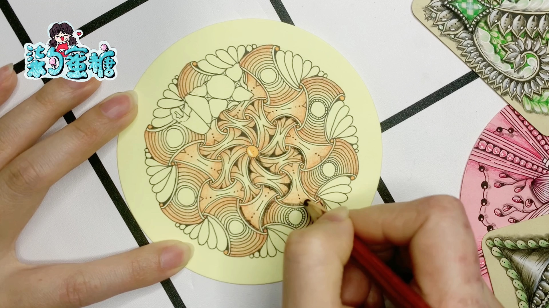 禅绕画哈金斯传统圆卡练习