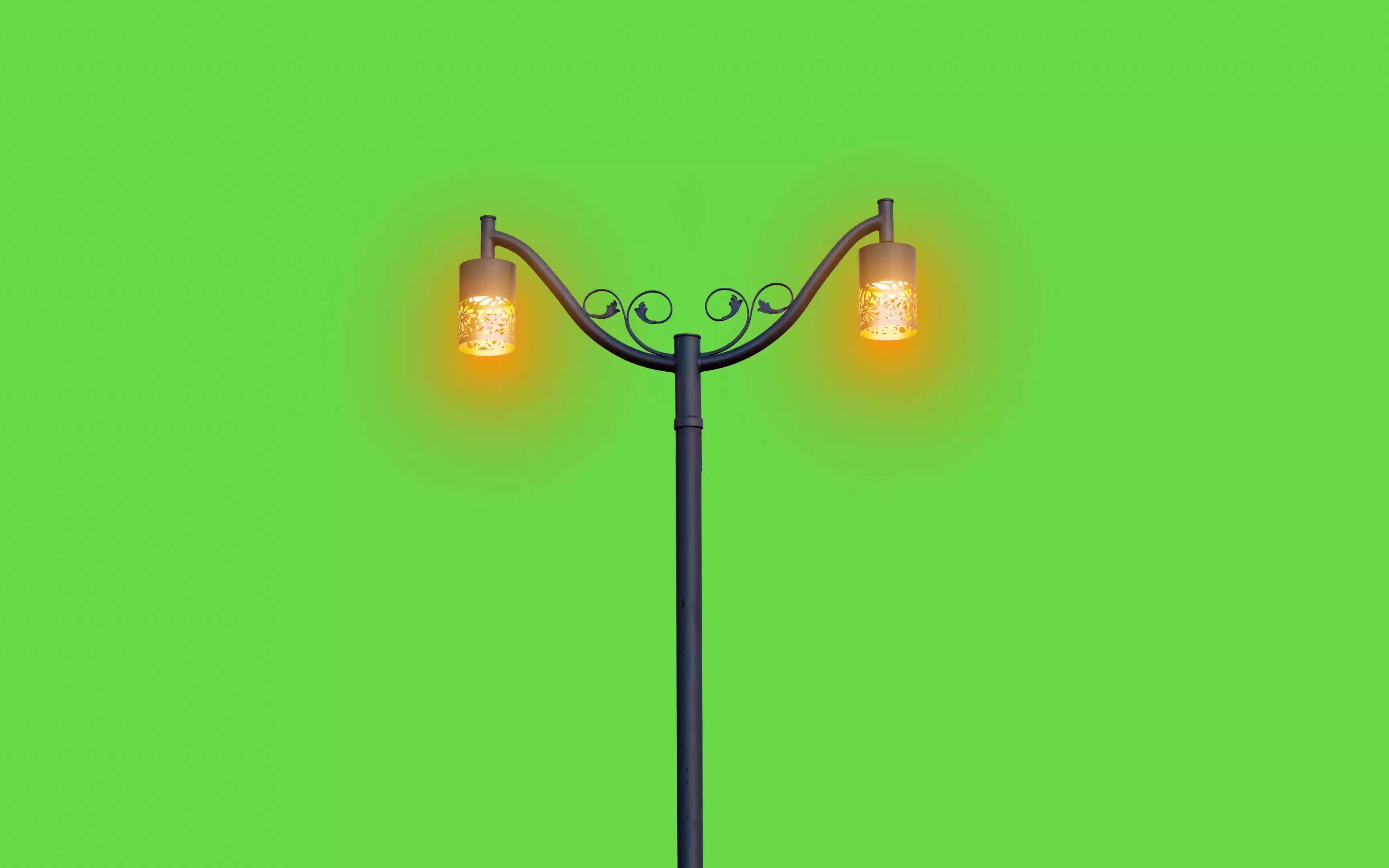 绿幕视频素材路灯