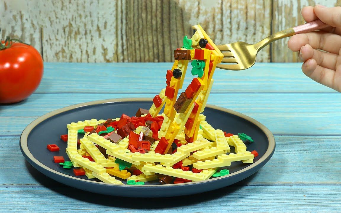 用乐高做意大利面,真是太有趣了!