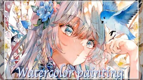 アナログイラストメイキング Watercolor Painting 透明水彩 哔哩哔哩 Bilibili