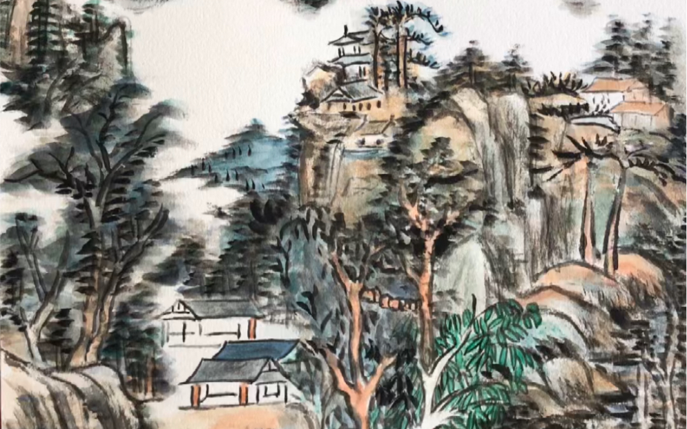 [图]【水粉画】临摹王原祁作品《仿古山水册十二开》之2