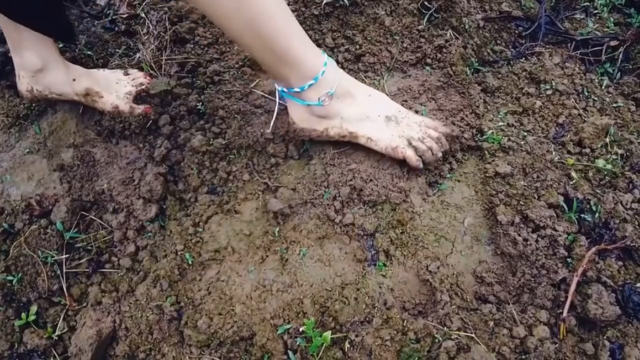 赤脚踩泥巴