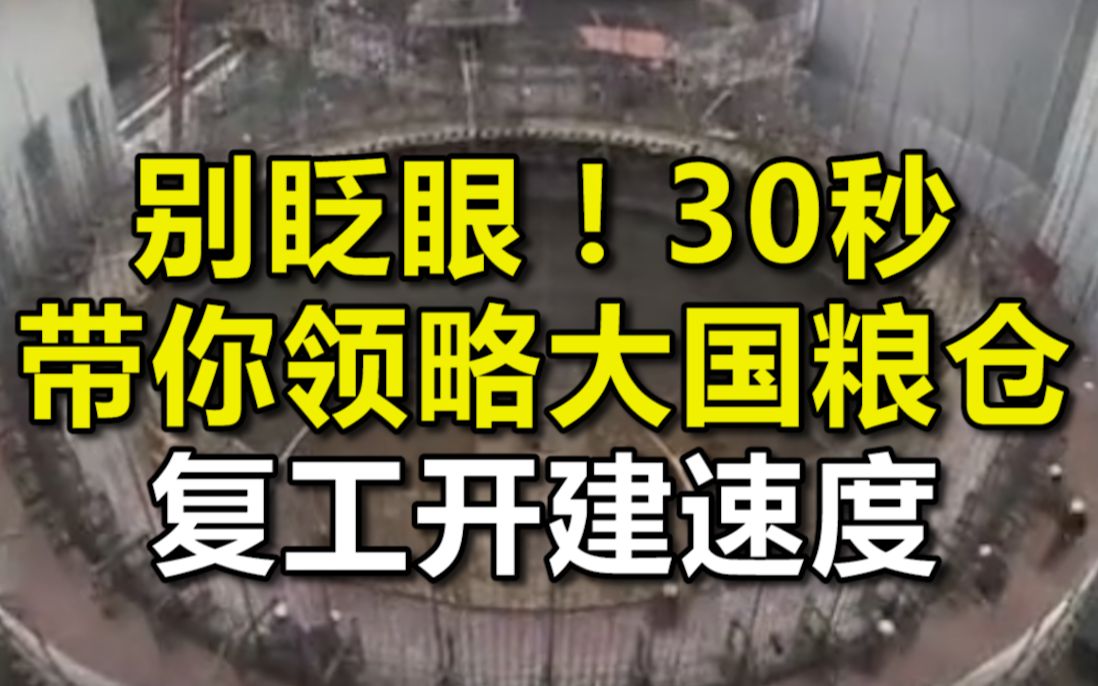 [图]别眨眼！30秒带你领略大国粮仓复工开建速度