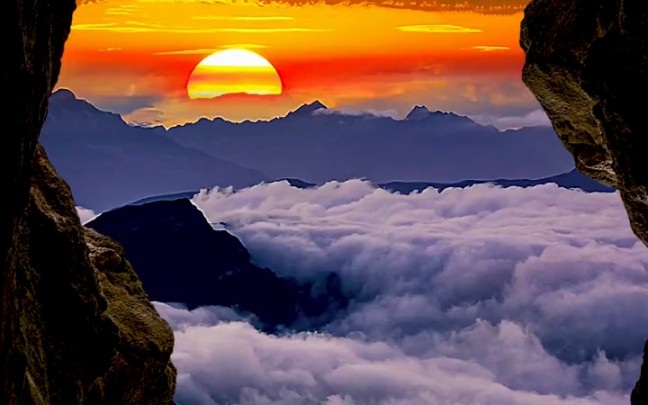 秦岭云海晚霞,快艾特他一起欣赏吧#人间仙境美如画