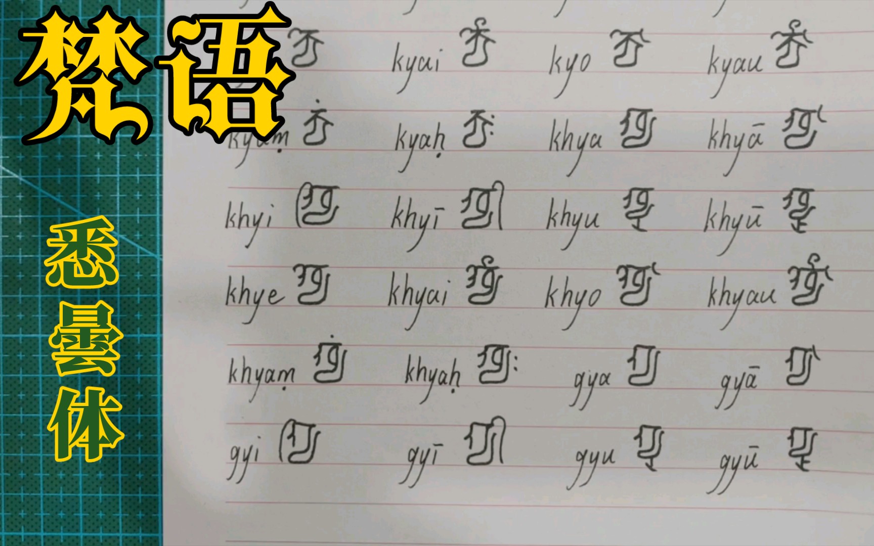 梵語悉曇體字母書寫七十五