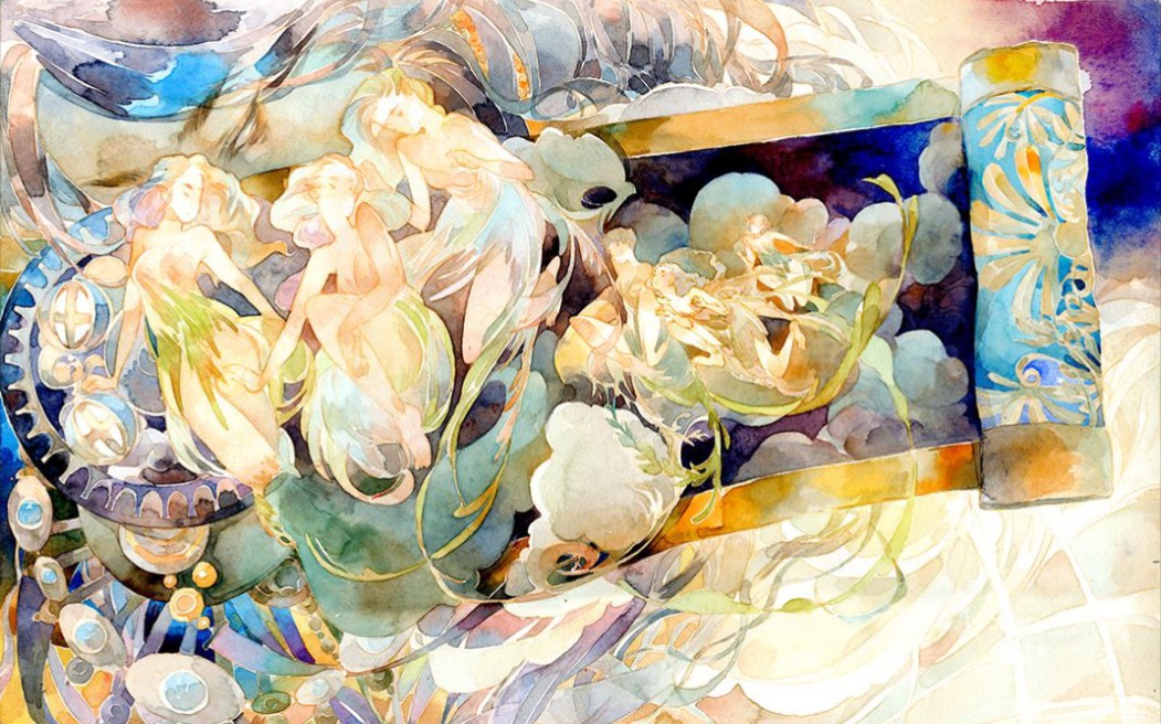 【画集分享计划86】唐斯托水彩作品集两本——《如果的世界》&《孤花