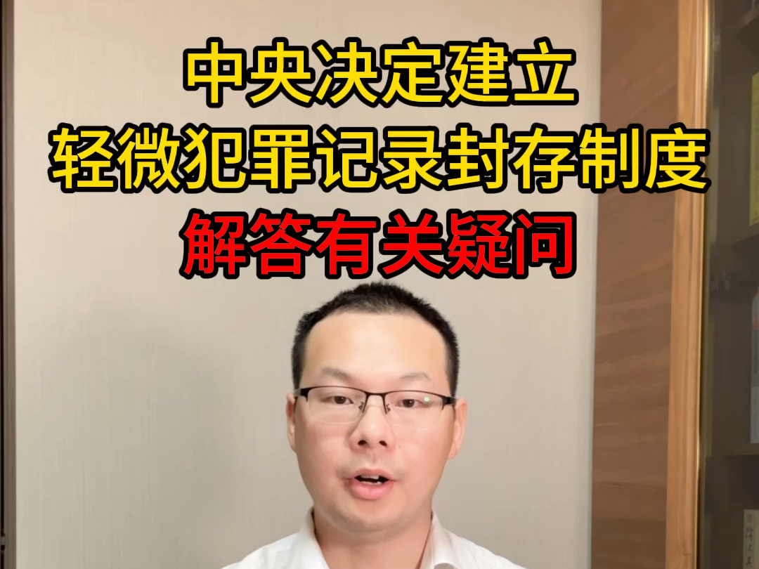 中央决定建立轻微犯罪记录封存制度.犯罪记录被封存,可以开出无犯罪记录证明.哔哩哔哩bilibili