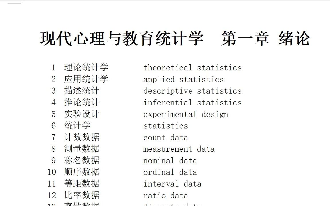 [图]现代心理与教育统计学专业英语跟读，统计学英语词汇