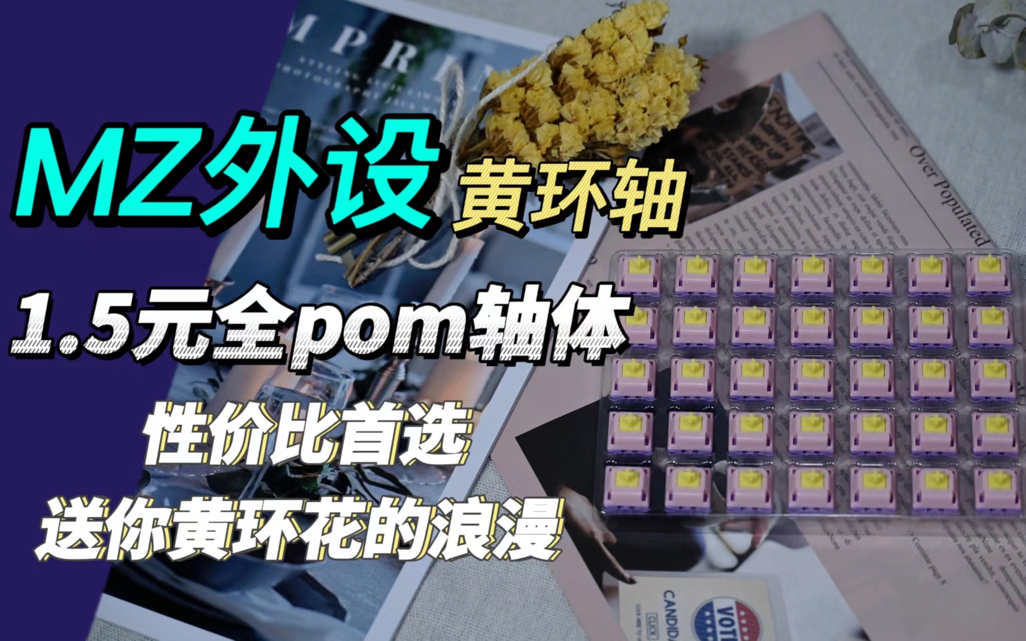 「抽」只要1.5元的全POM轴体?精调厂润,手感干脆,超高性价比——MZ外设黄环轴哔哩哔哩bilibili