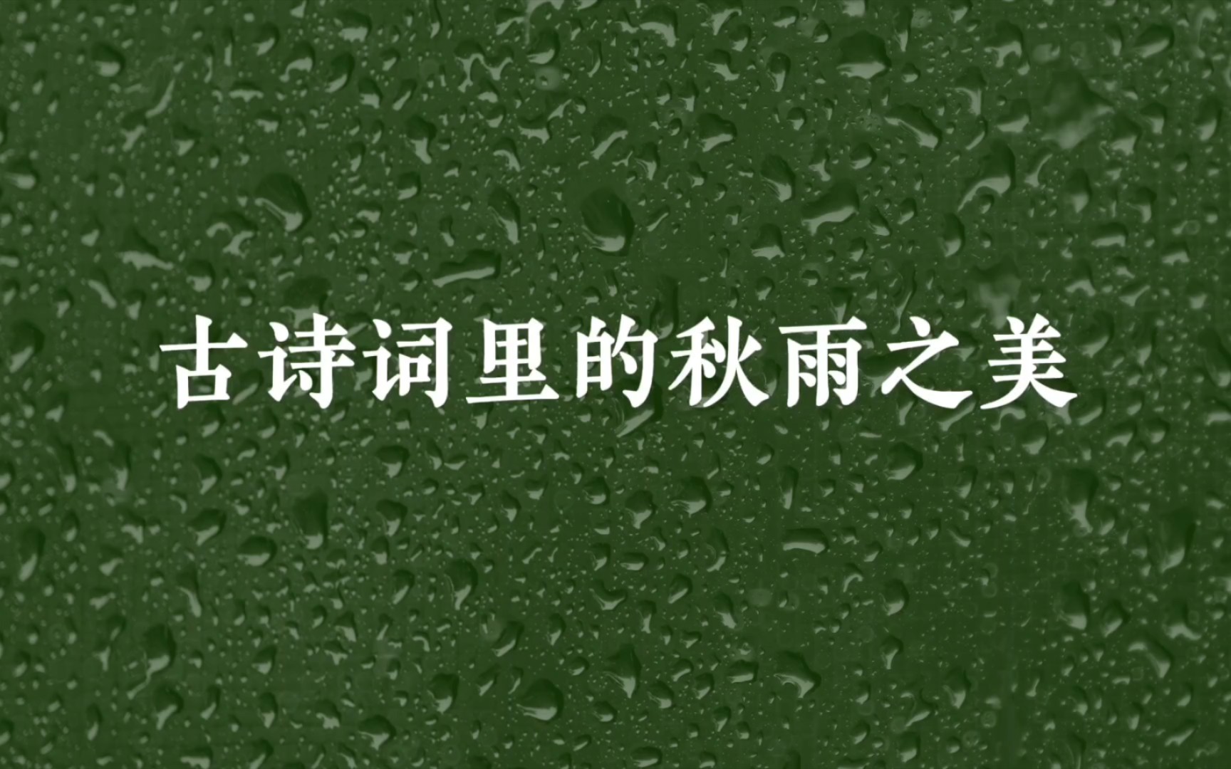 古诗词里的秋雨之美|“雨洗秋山净,林光澹碧滋”哔哩哔哩bilibili