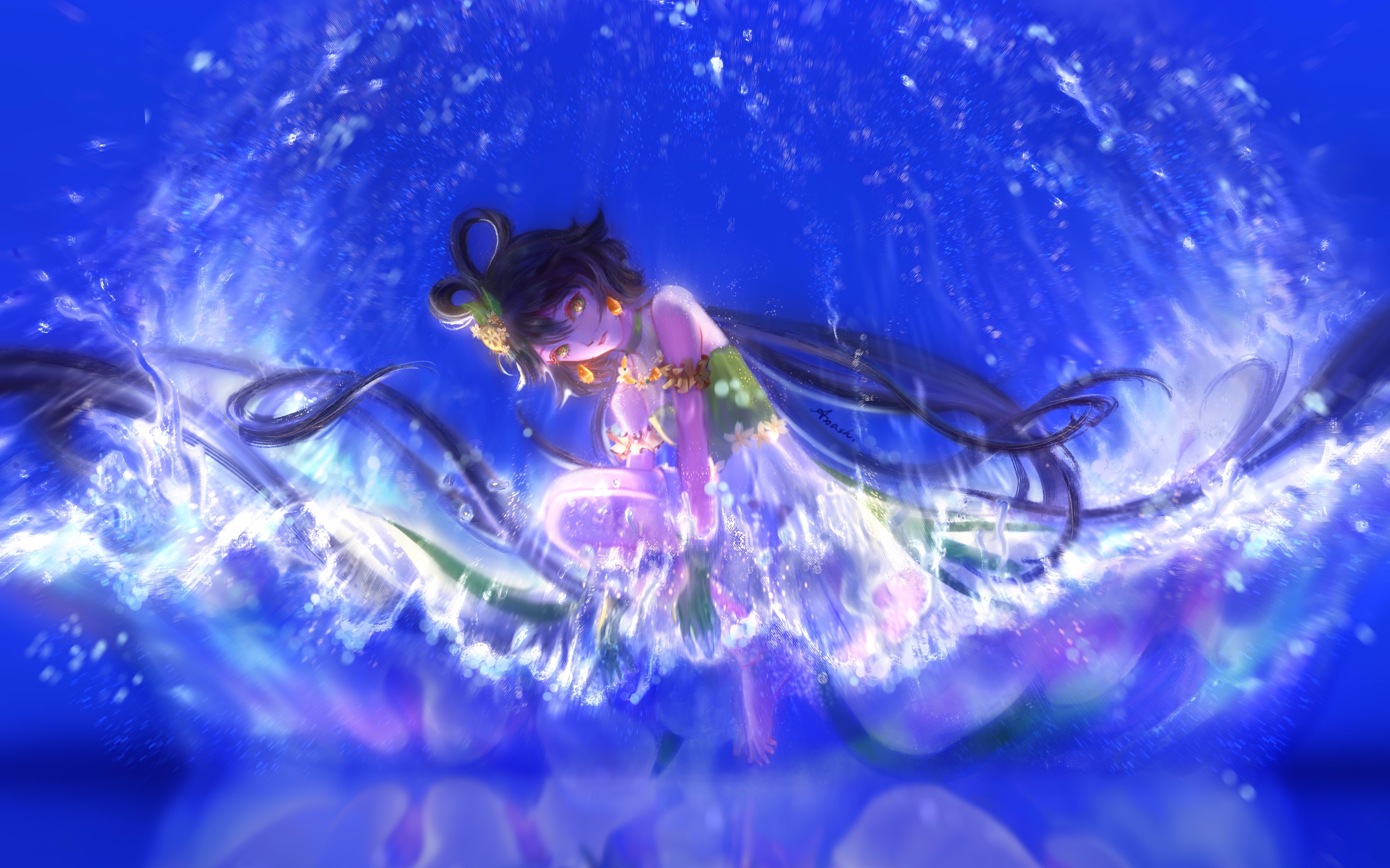 【板绘教程】procreate徒手画洛天依流体粒子特效(ipad