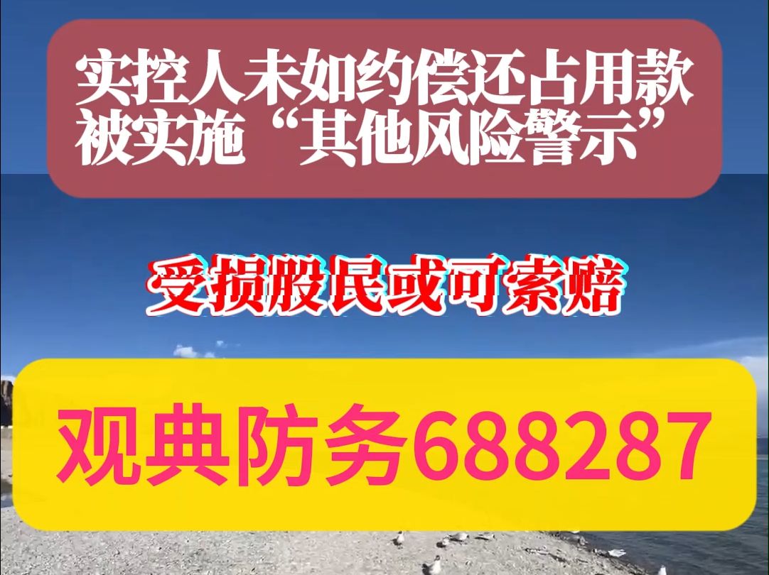 观典防务688287实控人未如约偿还占用款,被实施“其他风险警示”,受损股民或可索赔哔哩哔哩bilibili